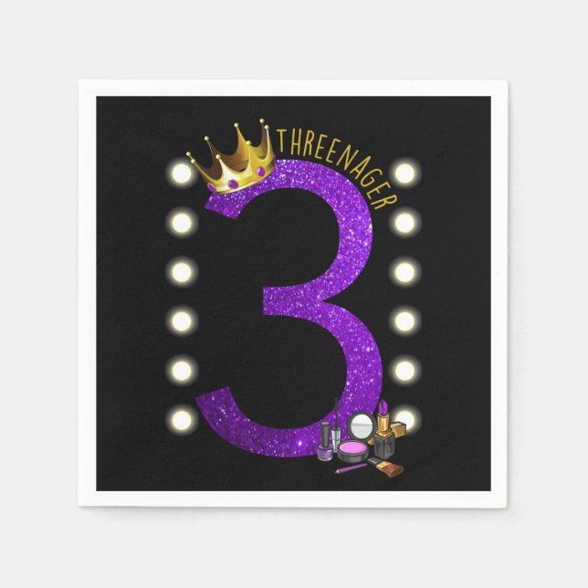 Drei-nager-MUA-Prinzessin Serviette (Vorderseite)