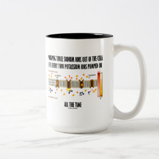Drei Natriumionen aus Zelle (NAK-Pumpe) heraus Zweifarbige Tasse