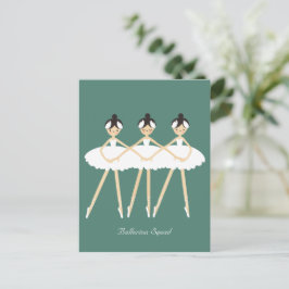 Drei Niedliche Ballerinas, weiße Kleider Postkarte