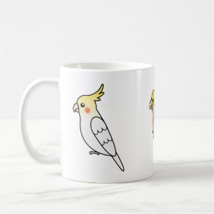 Drei Niedliche Cockatiel-Cartoon-Vögel Tasse