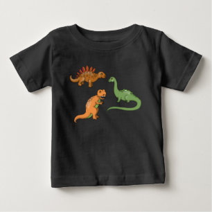 Drei Niedliche Dinosaurier Baby T-shirt