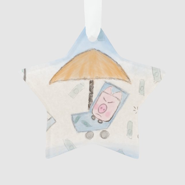 Drei niedliche Ferkel am Strand Ornament (Vorderseite)