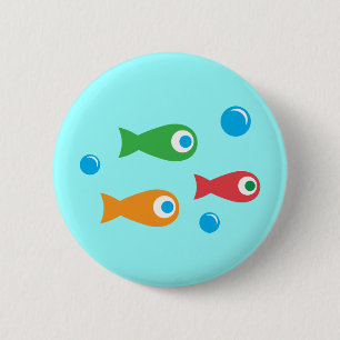 Drei Niedliche Fische Button