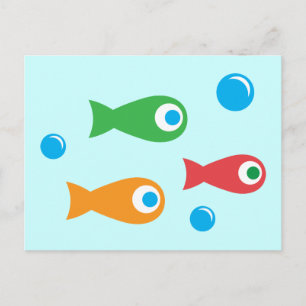 Drei Niedliche Fische Postkarte