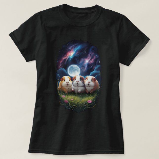 Drei Niedliche Guinea Schweine T-Shirt (Design vorne)