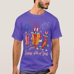 Drei Niedliche Hunde in Rot und Hot Dog 4. T-Shirt