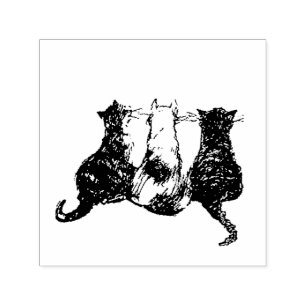 Drei niedliche Katzen hintereinander Permastempel