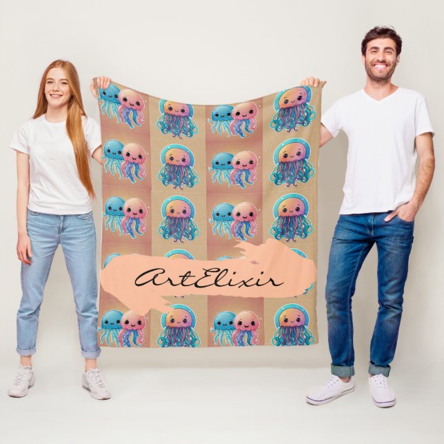 Drei Niedliche Kawaii Jellyfish Fleecedecke (Beispiel)