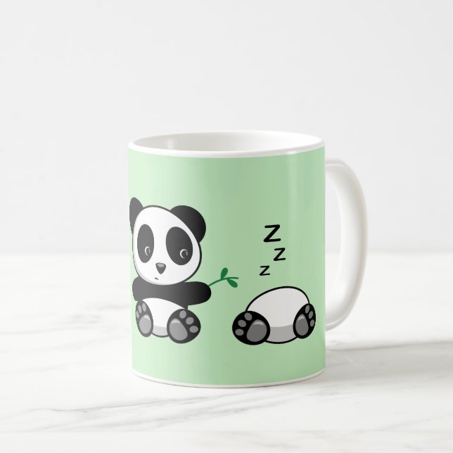 Drei Niedliche kleine Pandas auf Green Kaffeetasse (VorderseiteRechts)