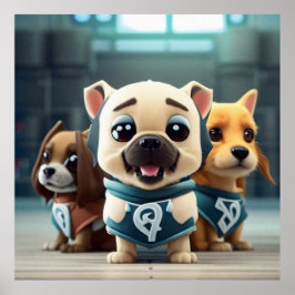 Drei Niedliche kleine Welpen posieren für die Kame Poster