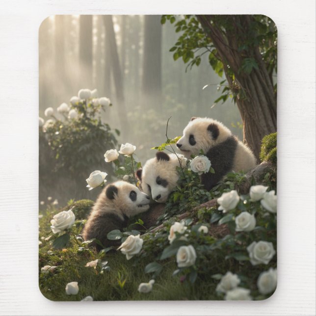 Drei Niedliche Pandas Mousepad (Vorne)