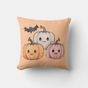 Drei Niedliche Pumpkins Light Orange Halloween Kissen