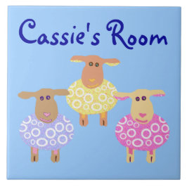 Drei niedliche Schafspsignatur Fliese