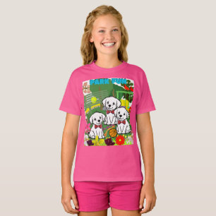 Drei Niedliche, sonnige Welpen im Park T-Shirt