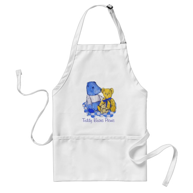 drei niedliche Teddies über Picknicktuch-Originalk Schürze (Vorne)