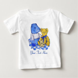 drei niedliche Teddy zeigen ein niedliches Picknic Baby T-shirt
