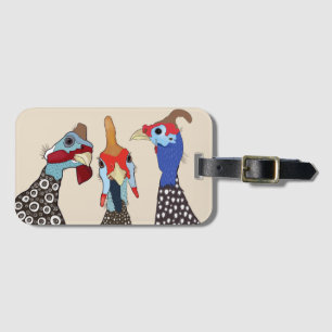 Drei Niedliche Vögel Gemusterter Guinea Gepäckanhänger