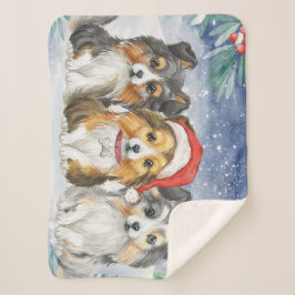 Drei Niedliche Weihnachtsschächte im Schnee Sherpadecke