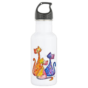 Drei Niedliche Whimsikkatzen Edelstahlflasche