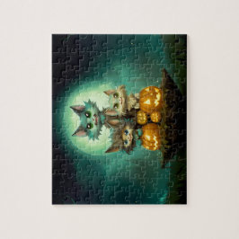 Drei niedlichen kleine Wolfskubs feiern Schlottern Puzzle