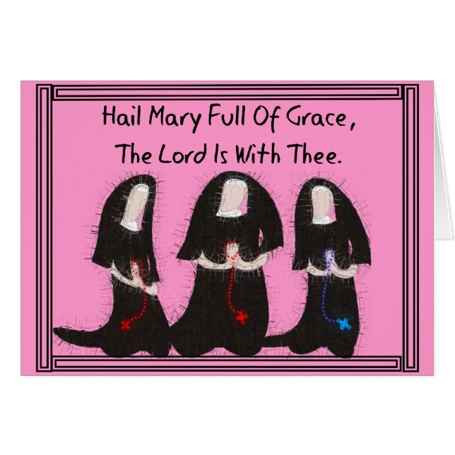 Drei Nonnen kniend "Hail Mary full of Grace" (Vorderseite (Horizontal))