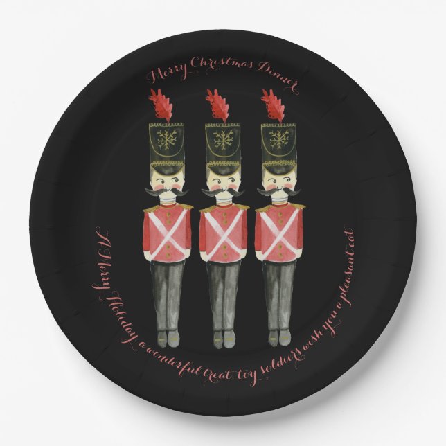 Drei Nutcrackers Paper Plate Pappteller (Vorderseite)