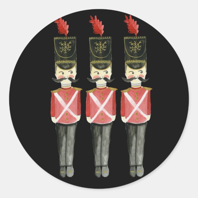 Drei Nutcrackers Weihnachtskleber Runder Aufkleber (Vorderseite)