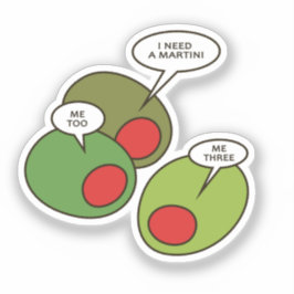 Drei Oliven-Vinyl-Aufkleber nach Maß Aufkleber