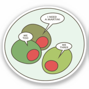 Drei Oliven-Vinyl-Aufkleber nach Maß Aufkleber