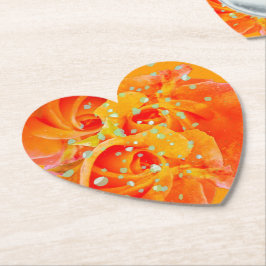 Drei orange Rose Herz Untersetzer