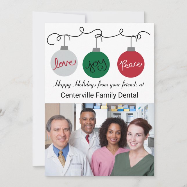 Drei Ornamente - Firmenkarte Einladung (Vorderseite)