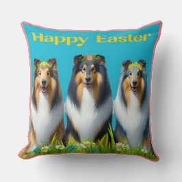 Drei Oster Collies Kissen