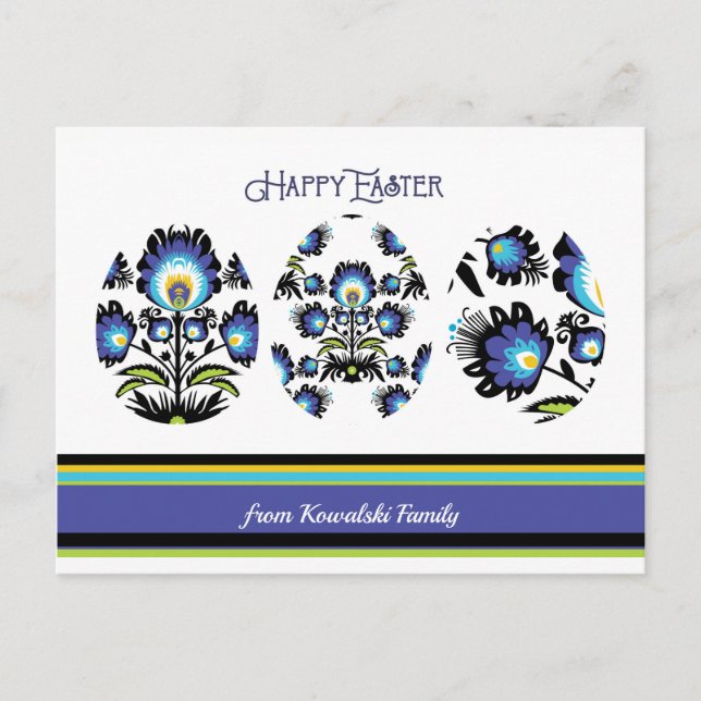 Drei Ostereier - benutzerdefinierter Text Postkarte (Vorderseite)