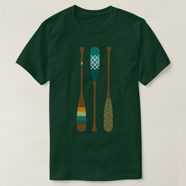 Drei Paddles farbenfrohe Canoe Lover Geschenk Idee T-Shirt (Design vorne)