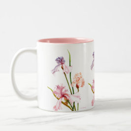Drei Pastel Irises Zweifarbige Tasse