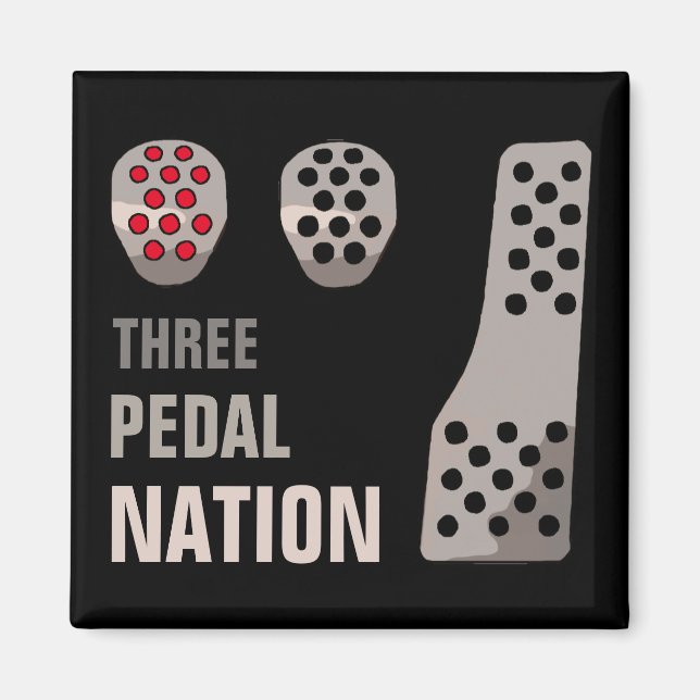 DREI PEDAL NATION Magnet (Vorne)