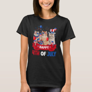 Drei persische Katze glücklich 4. Juli Balloon Ind T-Shirt