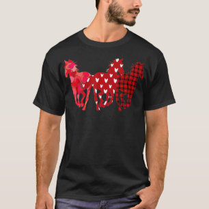 Drei Pferde hören Buffalo Kariert Happy Valentine' T-Shirt
