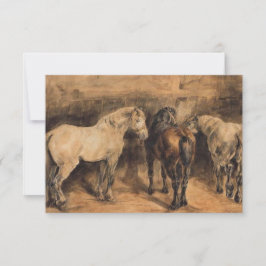 Drei Pferde im Stall Karte