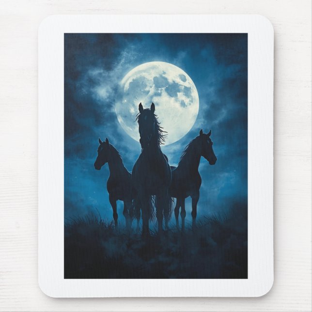 Drei Pferde Mond Mousepad (Vorne)