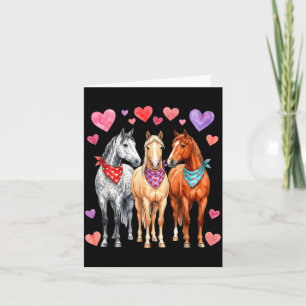 Drei Pferde Valentinstag-Herzen-Bandana Karte