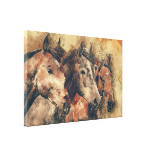 Drei PferdeLeinwand-Kunst Leinwanddruck