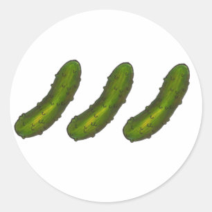 Drei Pickles Green Dill Pickle Food Stickers