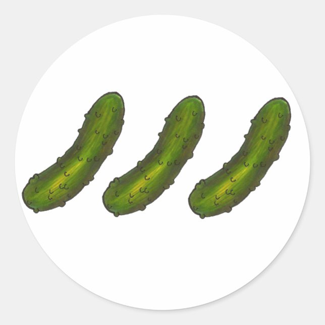 Drei Pickles Green Dill Pickle Food Stickers (Vorderseite)