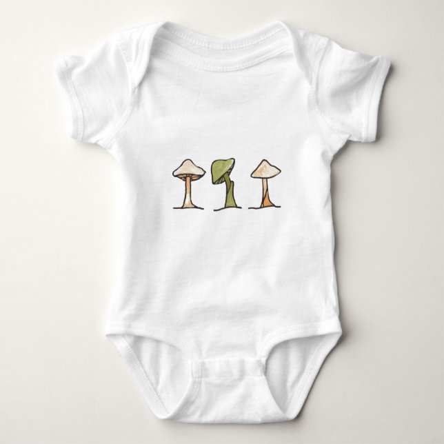 Drei Pilze Baby Strampler (Vorderseite)