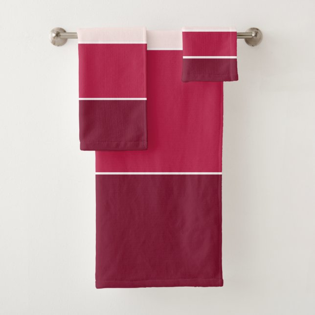 drei Pink-Farbtöne Badhandtuch Set (Insitu)