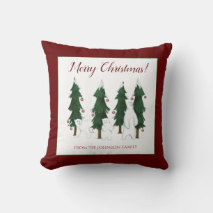 Drei Polar Bären Frohe Weihnachtsbaum PIllow Kissen