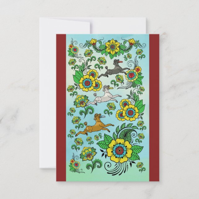 Drei Poodles, die Frisbees fangen Dankeskarte (Vorderseite)