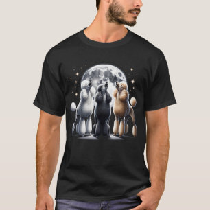 Drei Poodles heulen am Mond wie drei Wölfe T-Shirt
