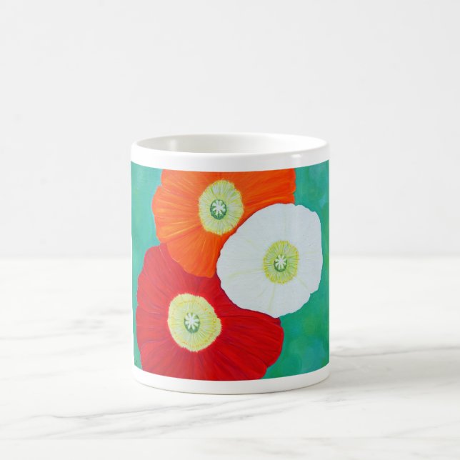 Drei Poppies Gemälde Kaffeetasse (Mittel)